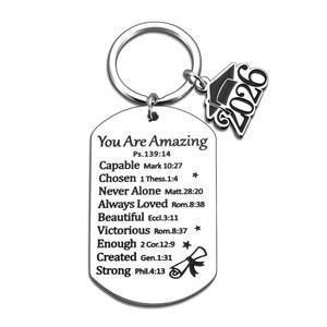 lot 8324 image: Stainless Steel Graduation Keychain 2026