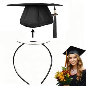 lot 8334 image: Kistreao Graduation Cap Headband Insert Black 2pc