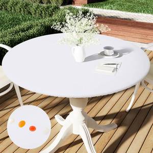 lot 8385 image: Smiry Round Tablecloth, Elastic Fitted, 57-68, White