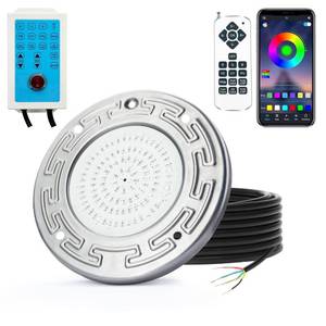 lot 9734 image: Pool Lights for Inground Pool, 20W 6 Inch LED Inground Pool Light with Controller, Remote and APP Control for Wet Niche, Color Changing Underwater Swimming Pool Lights with 50 Foot Cord