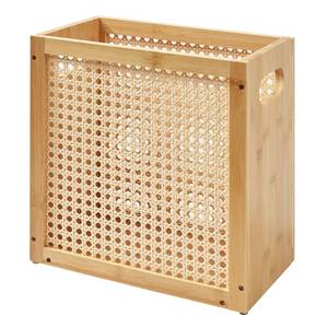 lot 9735 image: TIOPGHAD 3-Gallon Small Rattan Wicker Waste Basket Trash Can, Natural