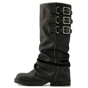 lot 9736 image: Fold Over Knee High Boots Slouch Boots for Women Goth Platform Boots,8