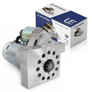 lot 9738 image: UnitedEdge High Torque Mini Starter Motor for Chevy SBC BBC 262 305 307 327 350 454 with 153168 Tooth Flywheel, 12V 1.4KW 1.88HP 10T CW, OE# S114-823 19695N