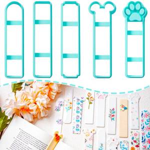 lot 10021 image: TAINSKY Bookmarks Polymer Clay Cutters, Bookmark Creator for Polymer Clay Jewelry, 5 Pcs Reading Clay Cutters for Making Earrings Jewerly