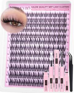 lot 10025 image: EYDEVRO Manga Lash Clusters Kit Natural Wispy Wet Eyelash Clusters Kit