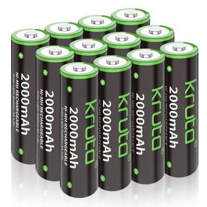 lot 10048 image: Kruta 2000mah AA Rechargeable Battery for Solar Lights - 12 Pack