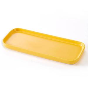 lot 10055 image: Ceramic Bathroom Tray,Kitchen Sink Organizer Tray,Cosmetics Holder,Vanity Trays,Candle Tray,Dessert Plate,Simple Style Rectangle Tray for Dessert Fruit Jewelry Perfume Soap Succulents Plant (Yellow)
