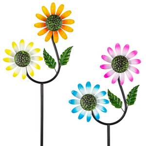 lot 10058 image: Qipade 2 Pack Flower Wind Spinners Outdoor