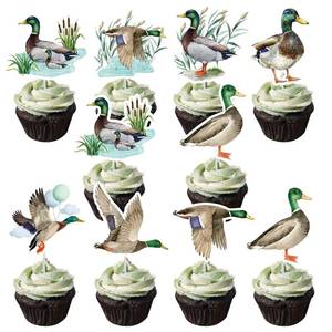 lot 10062 image: Duck Birthday Decorations Cupcake Toppers - Joybileefun 40PCS Mallard Duck Party Decorations Cake Toppers for Kids Boys Girls Cute Animal Theme Duck Cupcake Toppers Baby Shower Party Decorations