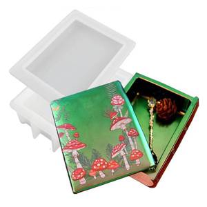 lot 10087 image: BIGEBO Book Resin Mold with Lid, 3D Candle Holder Jewelry Trinket Container Succulent Plant Pot DIY Art Casting Craft Home Decor Silicone Mold for Concrete & Epoxy Resin Projects