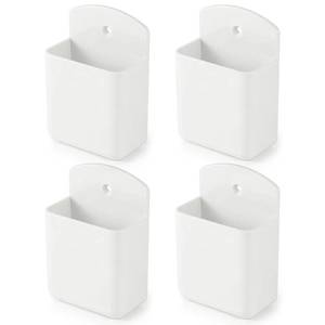 lot 10103 image: AUGHOA 2 PCS Remote Control Holder Wall Mount, TV Remote Control Holder, Self Adhesive Pen Holder Organizers and Accessories for Home Office School (4, White-4Pcs)