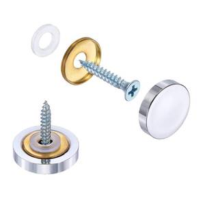 lot 10116 image: uxcell 3Pcs Screw Covers Caps,Flat Mirror Screws Caps,Polished Silver