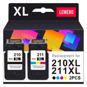 lot 10124 image: LEMERO 210XL 211XL Replacement for Canon 210 XL and 211 XL Ink Cartridges