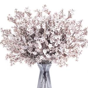 lot 10131 image: SITUMEIZI 6Pcs White Artificial Babys Breath Flowers 19.3 Inch Silk Gypsophila Bundles Real Touch Fake Flowers for Wedding, Home Decor, Fall Centerpieces DIY Floral Arrangement