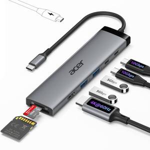 lot 10165 image: Acer 8 in 1 USB C Hub 10Gbps, USBC to HDMI Adapter 4K60Hz for LaptopMac