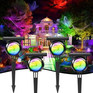 lot 11389 image: Sunyardlux Solar Spot Lights RGB3CCT 4-Pack