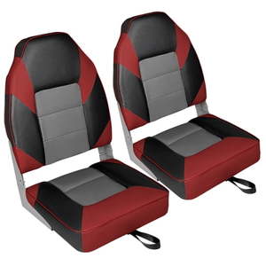 lot 11401 image: Leader Accessories High Back Fold-Down Boat Seats (2-Pack)  Retail $149.99