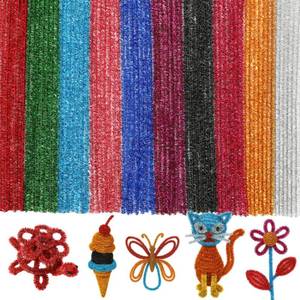 lot 12224 image: Glitter Pipe Cleaners 200 Pc Multicolor