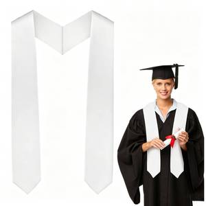 lot 12230 image: Cytokio Graduation Stole White 70 Inch