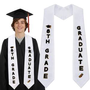 lot 12259 image: 8th Grade Graduation Stole with Chenille Letter