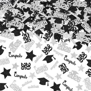 lot 12261 image: LeeSky 200Pcs 2026 Graduation Table Confetti Silver Black