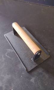 lot 12331 image: Concrete Finishing Trowel with Wooden Handle