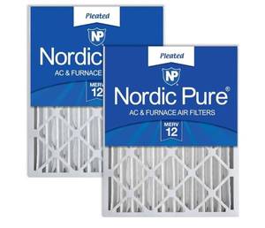 lot 13569 image: Nordic Pure 16x25x4 (15_12 x 24_12 x 3_58) Pleated MERV 12 Air Filters 2 Pack