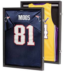 lot 13572 image: TIDYME 2-Pack Jersey Frame Display Cases �� Sports Jersey Display Frames with 98% UV Protection for Football, Baseball, Basketball, Hockey, Soccer, Uniform & T-Shirt �� Lockable & Durable Frames. ONE FRAME DAMAGED FIXABLE