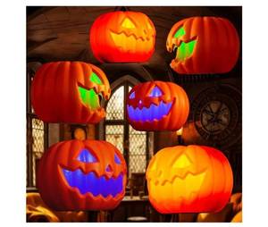 lot 13596 image: ELAMAS Floating Pumpkin Lights 6-Pack with Remote Timer