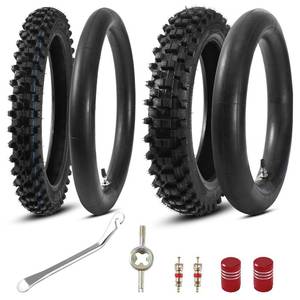 lot 17365 image: KAMIER Pit Bike Tire and Inner Tube Set 80100-12 60100-14