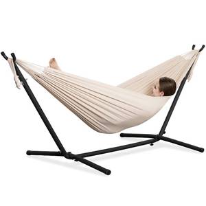 lot 19618 image: PNAEUT Double Hammock with Stand, 450 lb Capacity  Retail $139.99