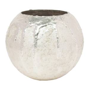 lot 19634 image: Hosley Antique Silver Glass Candle Holder - 5.75 Inch Diameter. Timeless Elegance for Your Stylish Candle Displays