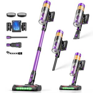 lot 19640 image: Flybroom Cordless Vacuum Cleaner, 650W 48KPa Vacuum Cleaners for Home, Self-Standing Stick Vacuums with LED Display, Anti-Tangle, Lightweight, Stick Vacuum Rechargeable for Pet Hair Carpet Floor