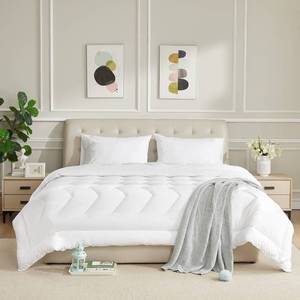 lot 19644 image: HOMTEC Duvet Insert Cotton Comforter King Size White Down Alternative