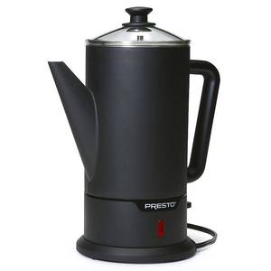 lot 19647 image: Presto 02815 Cordless Coffee Maker  Stainless Steel Percolator  Easy Pour Spout  Black