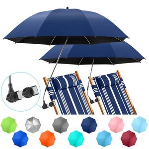 lot 19654 image: NBtoUS 2 PACK Chair Beach Umbrella with Clamp, 360 ° Adjustable Umbrellas for Chair, UPF50 Umbrellafor Beach Chair, Patio Chair, Camping Chair��Ink Blue, Chair Not Included