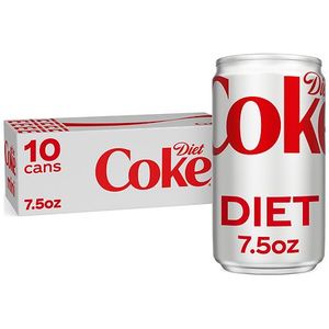 lot 20013 image: Diet Coke Diet Cola Soda Fridge Pack  7.5 fl oz Mini Cans  10 Pack