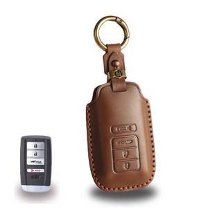lot 20029 image: for Acura Leather Key Fob Cover with Keychain Compatible with MDX CDX RDX RLX TLX TLX-L ILX NSX (BROWN)
