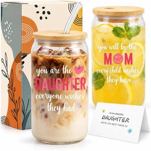 lot 20042 image: Pregnant Daughter Gifts from Mom and Dad, First Time Mom 16 Oz Glass Cup