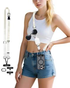 lot 20488 image: KuakeCase Phone Lanyard Crossbody, Adjustable Anti-Theft Phone Strap with 2 Patches, Durable & Skin-Friendly, Universal Neck Lanyard for All CellPhone Case, Travel Essential, Beige