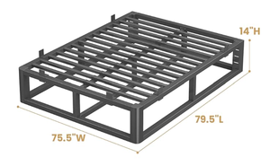 lot 1507 image: A 14 inch Platform Bed King 79.5in x 75.5in x 14in