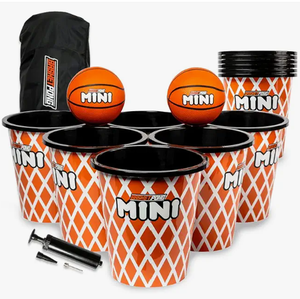 lot 7698 image: BasketPong MINI Ball Game w Balls & Buckets