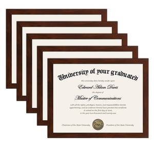 lot 1556 image: upsimples Certificate Frame, 8.5 by 11 Glass Diploma Frames, 5 Pcs Mahogany