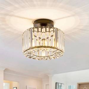 lot 1562 image: BUXVRCS Crystal Ceiling Light Fixture - Semi Flush Mount Ceiling Light Modern Chandelier Hallway Light Fixtures Ceiling Flush Mount Light Fixtures for Kitchen Bedroom Bathroom Entryway (Black)