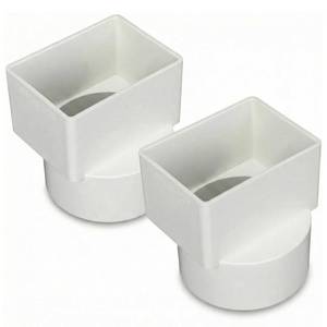 lot 1565 image: Sosation 2 Pcs 3x4x4 PVC Offset Downspout Drainage Adapter