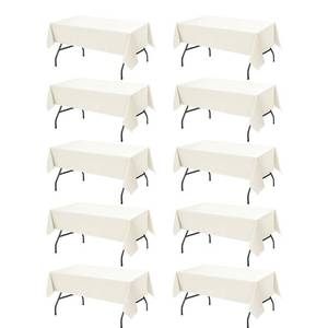 lot 1607 image: Dailyset 10-Pack Ivory Tablecloths for Rectangle Tables, 60 x 102 Inches