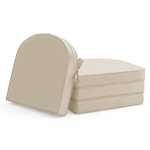lot 1615 image: Outdoor Chair Cushions Set of 4 Waterproof & Fade Resistant Patio Furniture Cushions - 19 x 19 x 2 Inch Non Slip Round Corner Seat Cushion Pads with Removable Cover for Garden Yard Lawn, Cream