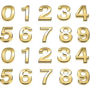 lot 2309 image: Hotop 20 Pcs Mailbox Numbers 0-9 3D Self Adhesive, 2 Inch, Gold