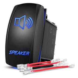 lot 2319 image: Nilight Speaker Rocker Switch with Jumper Wires Set 5 Pin Laser Blue