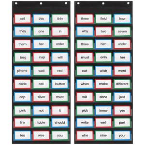 lot 2329 image: Essex Wares - 2 Pack, Sentence Strip Pocket Charts, 17 W x 44 T, Black
